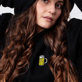 Maßkrug | Geborduurd organisch katoen Vrouwen Hoodie