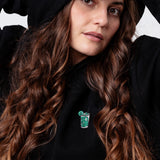 Mojito Geborduurde Biologische Katoenen Vrouwen Hoodie
