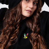 Little Knocker | Geborduurde hoodie van biologisch katoen voor dames