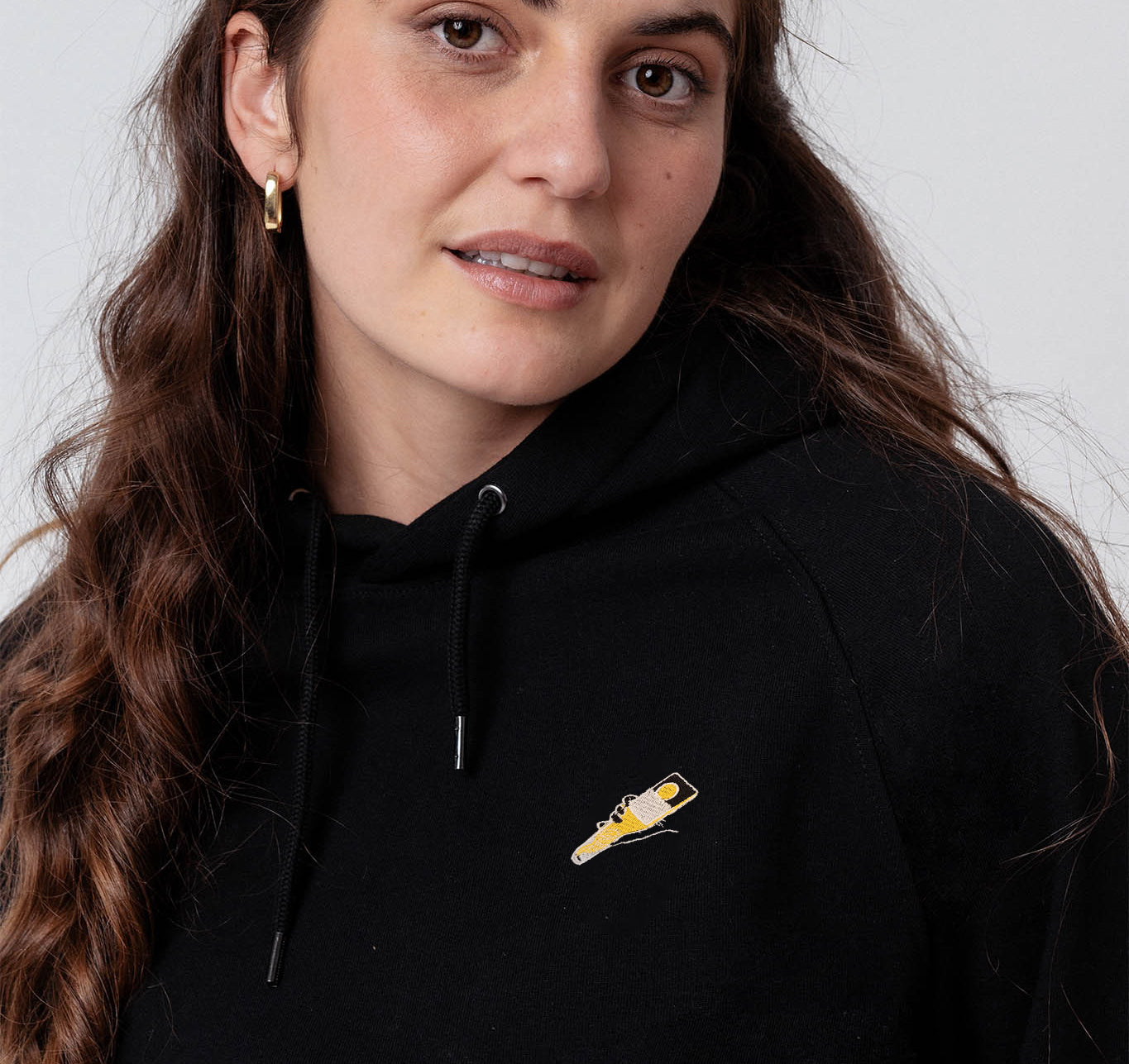 Tornado Geborduurde Biologische Katoenen Vrouwen Hoodie