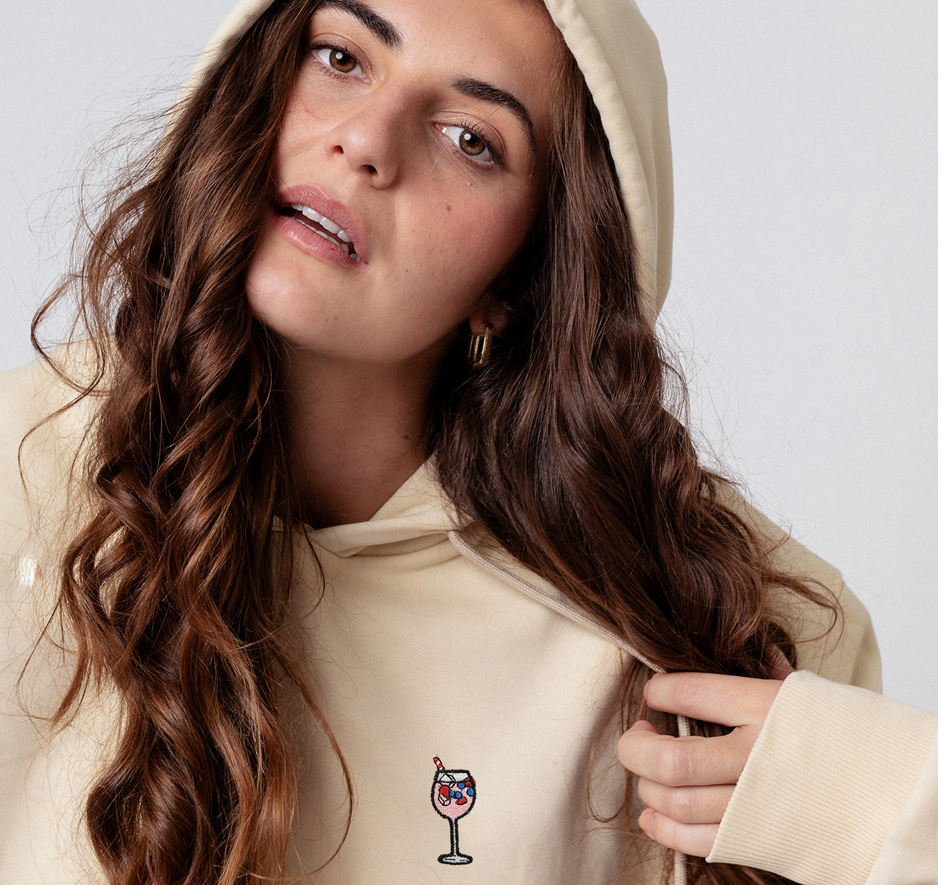 Wildberry Spritz | Bestickter Bio-Baumwoll Frauen Hoodie