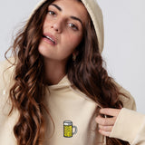 Maßkrug | Geborduurd organisch katoen Vrouwen Hoodie