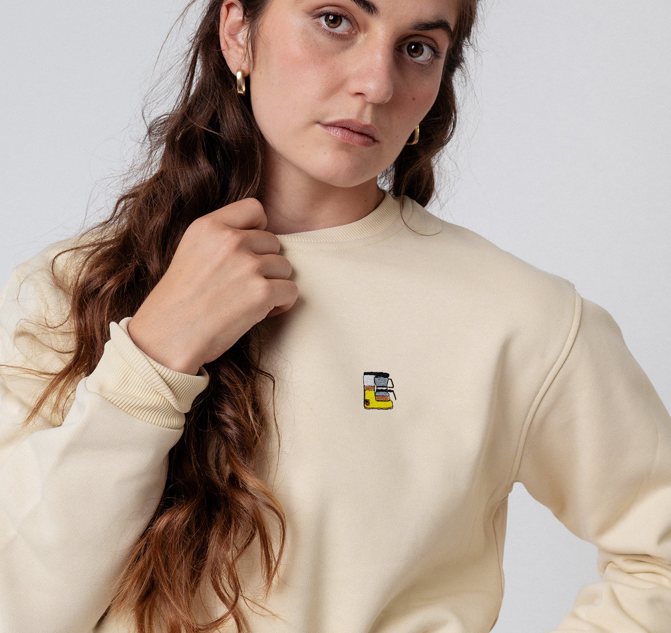 Filterkaffeemaschine | Bestickter Bio-Baumwoll Unisex Pullover