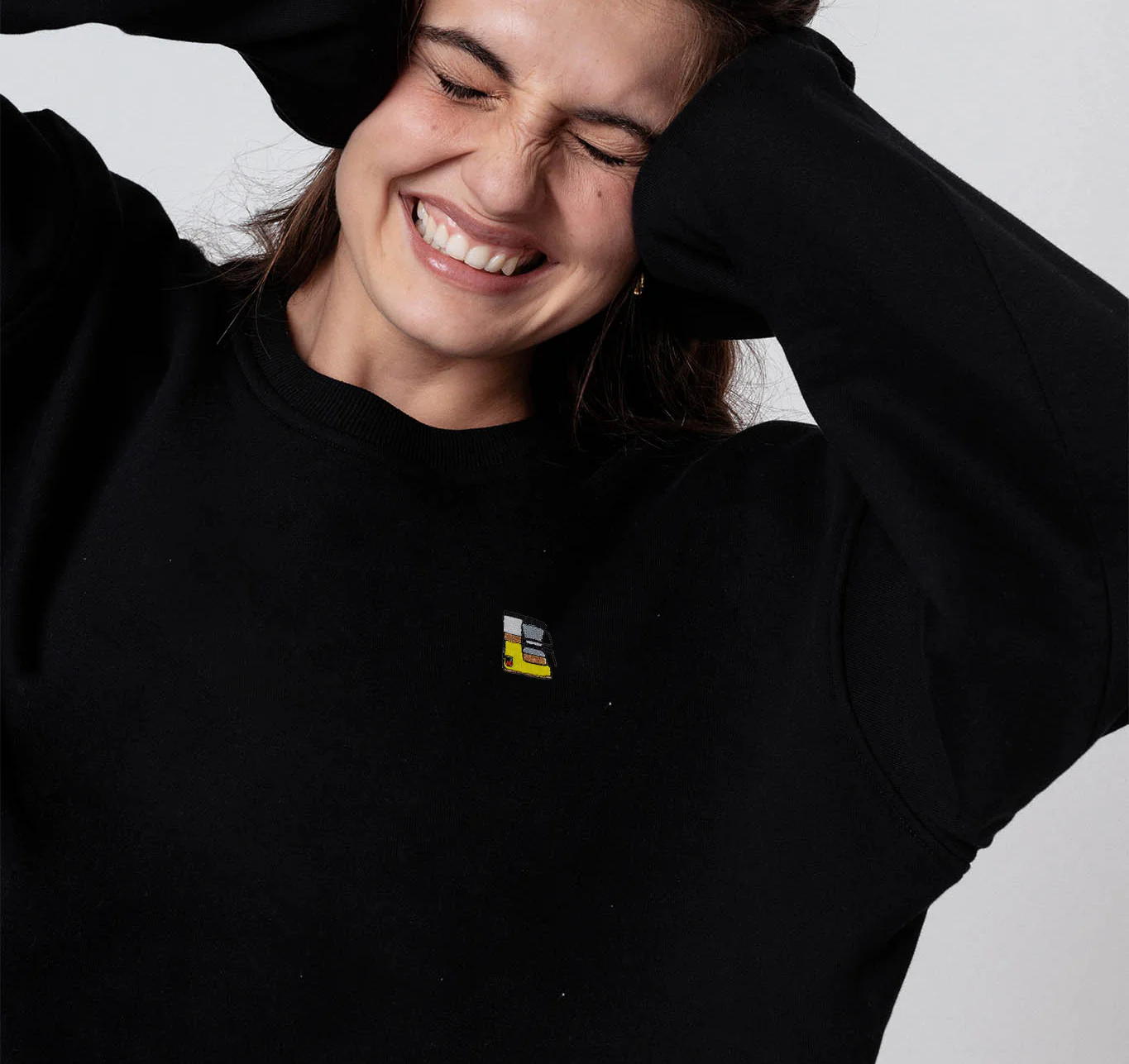 Filterkaffeemaschine | Bestickter Bio-Baumwoll Frauen Pullover