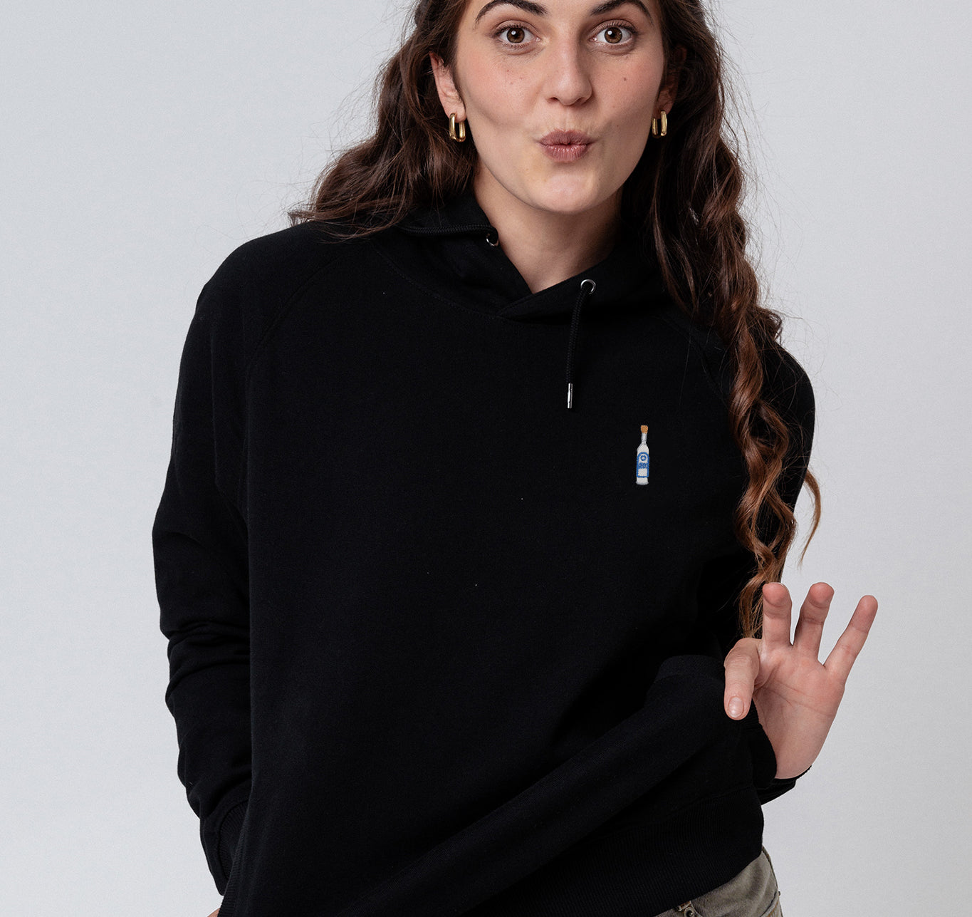 Ouzo | Geborduurde Organic Cotton Vrouwen Hoodie