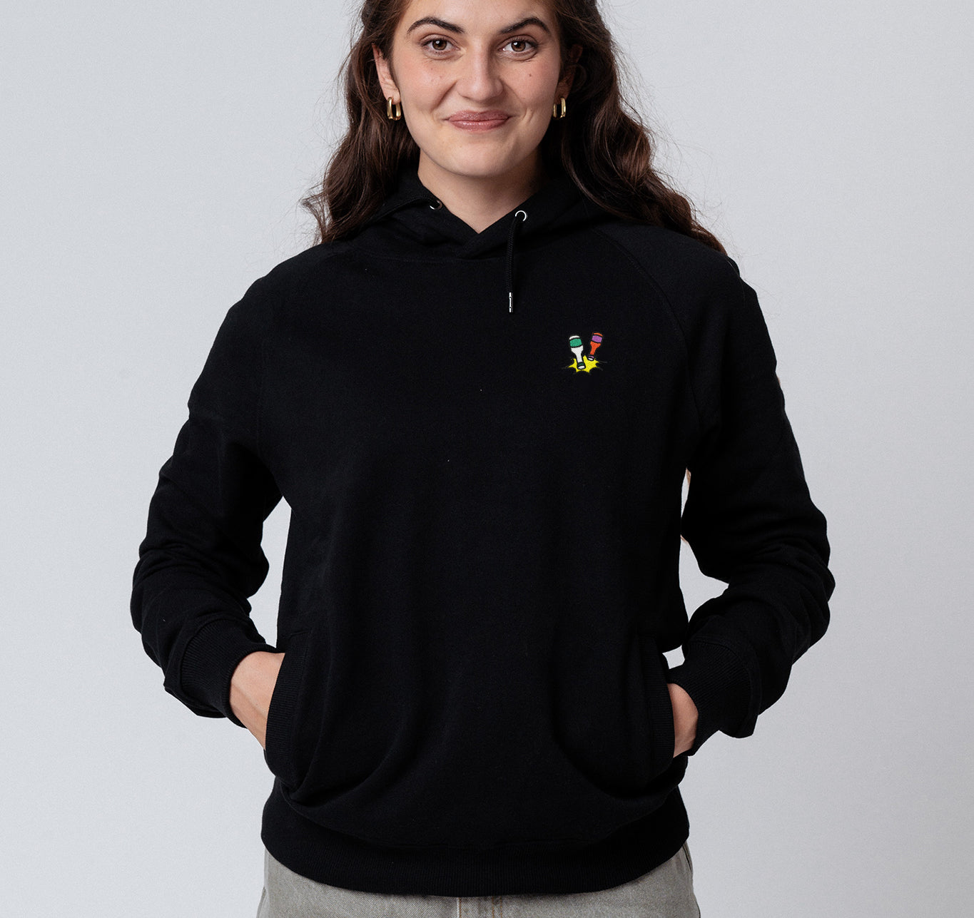 Little Knocker | Geborduurde hoodie van biologisch katoen voor dames
