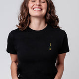 Champagne Geborduurd Organisch Katoenen Damest-shirt