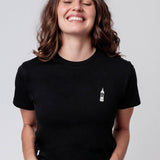 Mangaroca Batida de Côco Geborduurd Biologisch Katoenen Damest-shirt