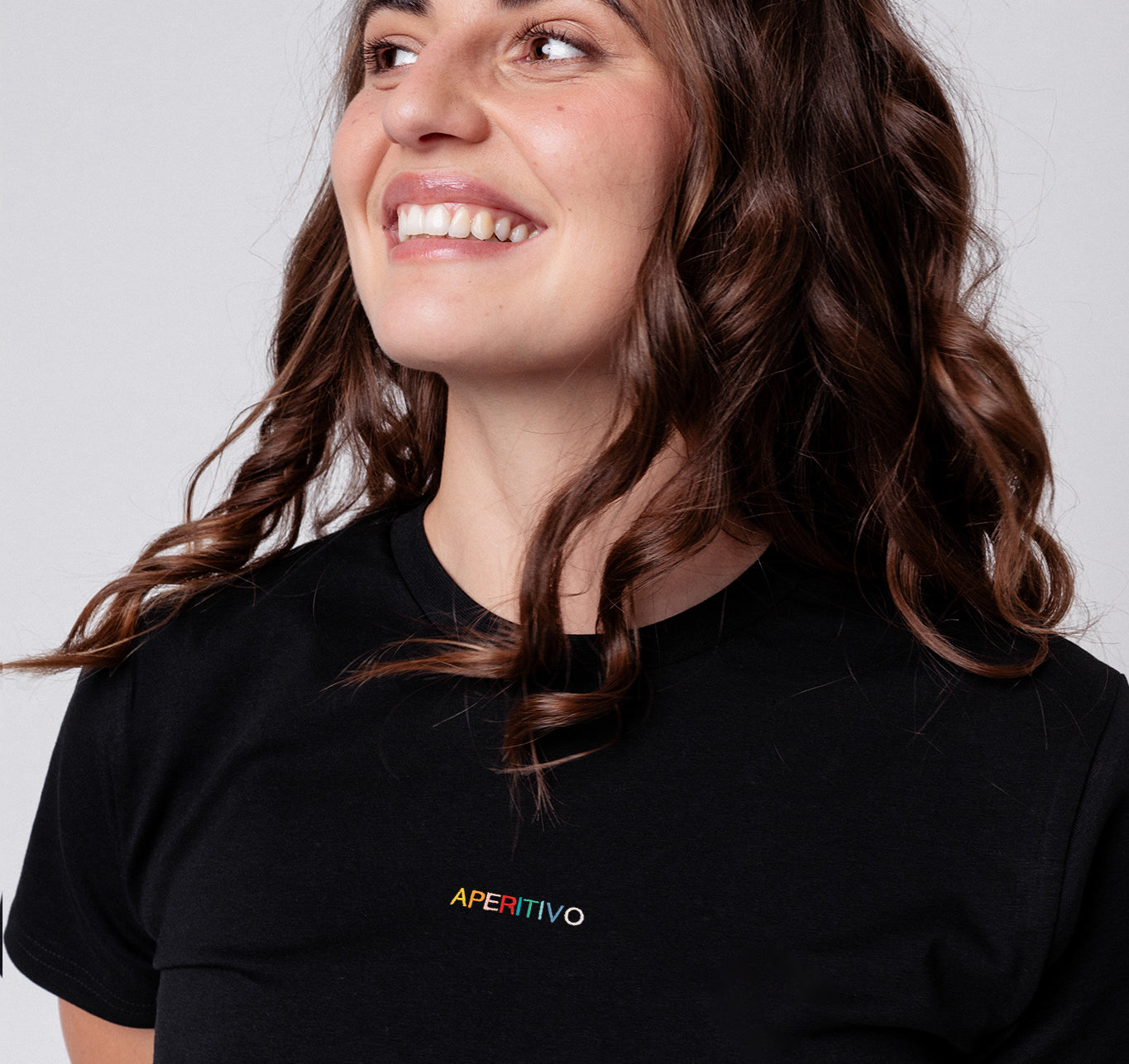 Aperitivo geborduurd biologisch katoenen dames-T-shirt