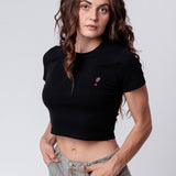 Sarti Spritz | Besticktes Bio Baumwoll Cropped T-Shirt