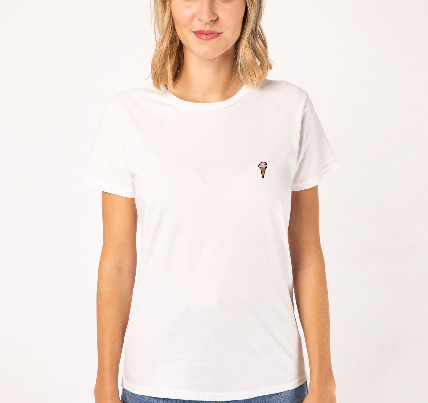 Eis | Besticktes Bio Baumwoll Frauen T-Shirt
