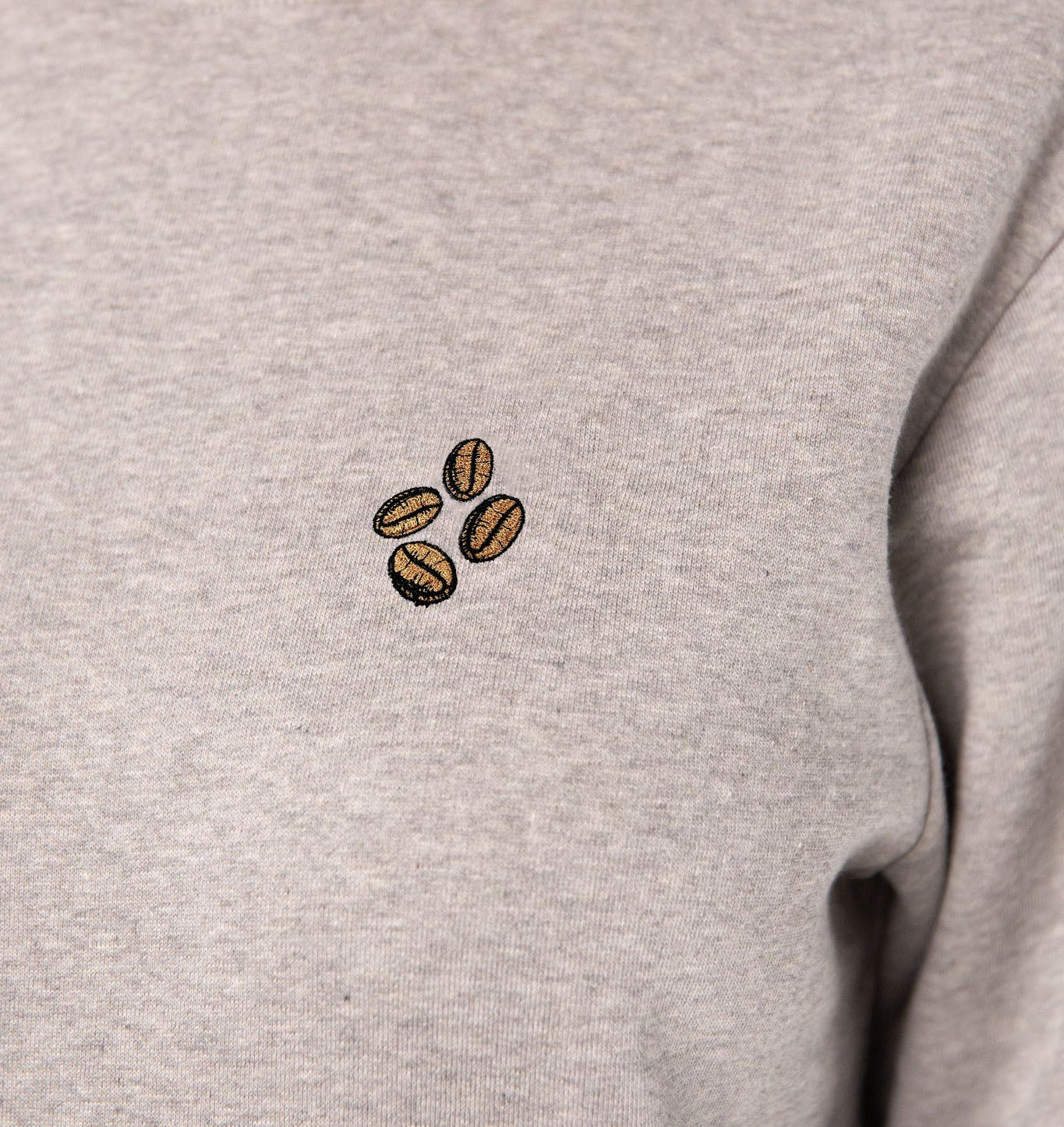 Coffee beans | Bestickter Bio-Baumwoll Frauen Pullover
