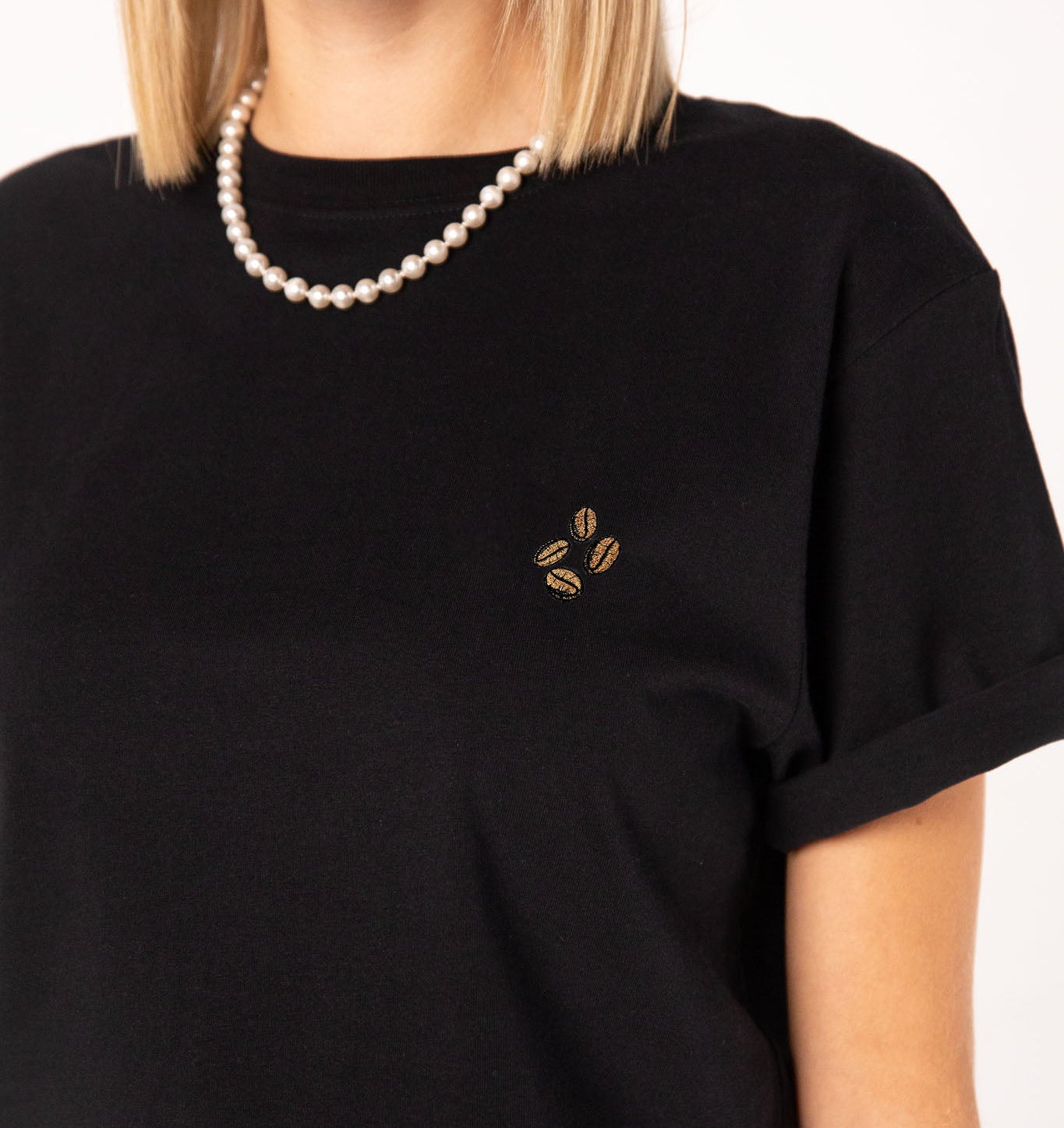 Coffee Beans| Besticktes Organic Bio Baumwoll Frauen T-Shirt