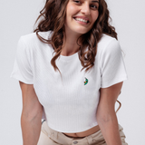 Jalapeno | Besticktes Bio Baumwoll Cropped T-Shirt