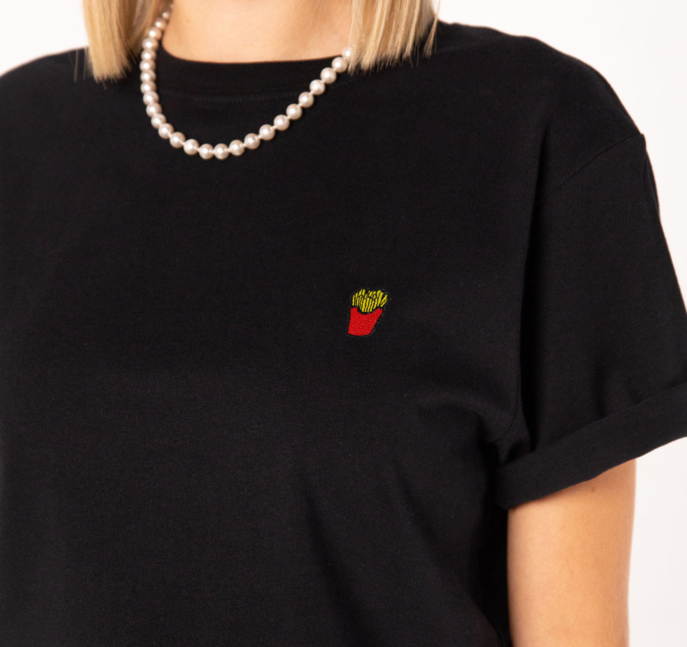 Pommes | Besticktes Bio Baumwoll Frauen T-Shirt