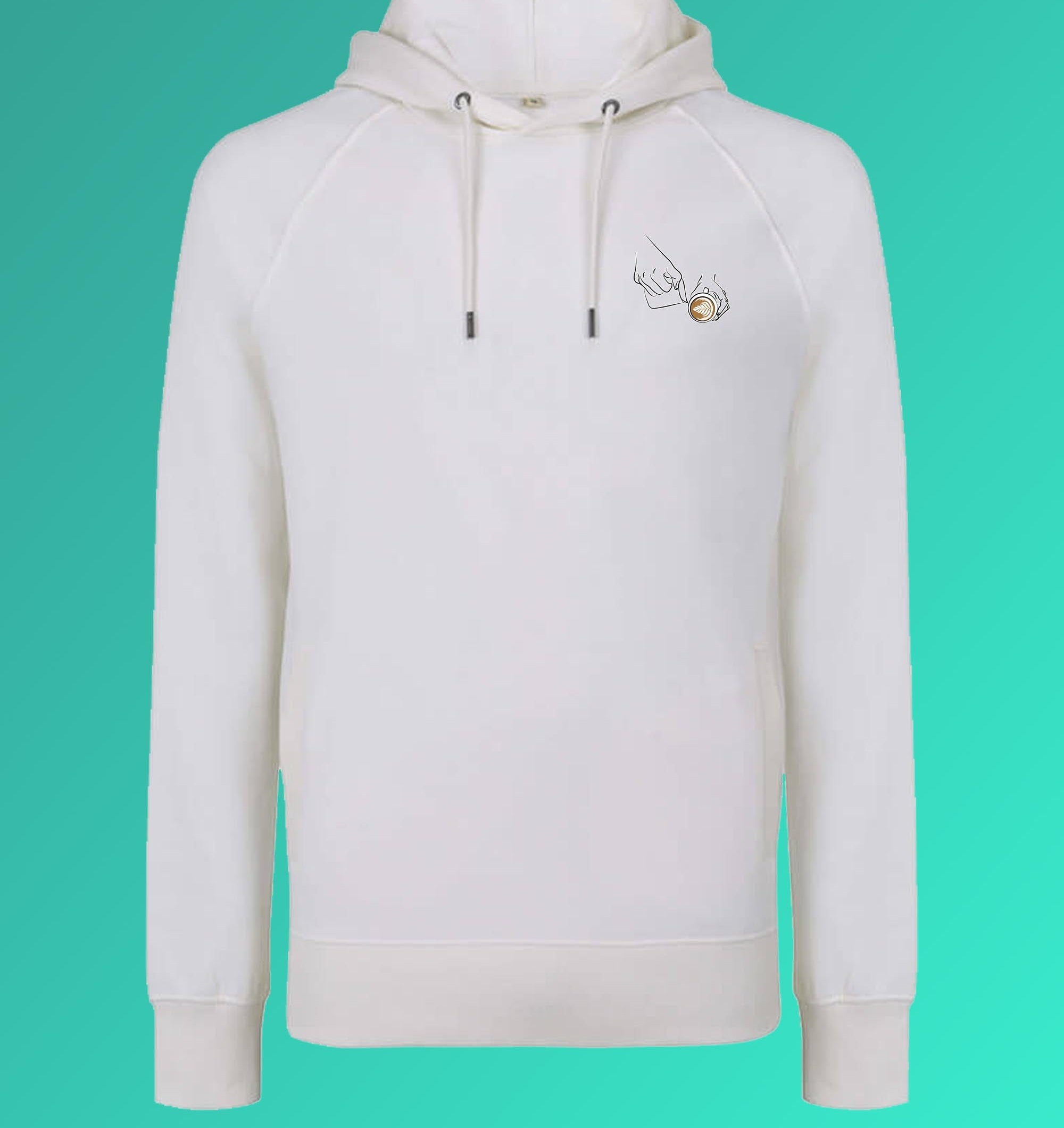 Latte Art | Bestickter Bio Baumwoll Männer Hoodie