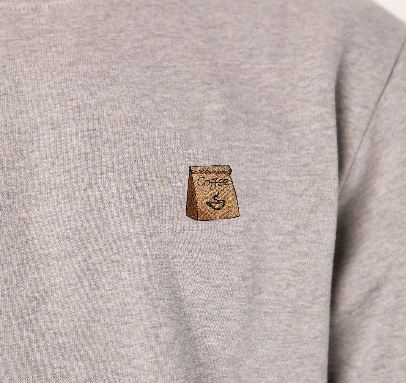 Coffee Bag | Bestickter Bio-Baumwoll Unisex Pullover