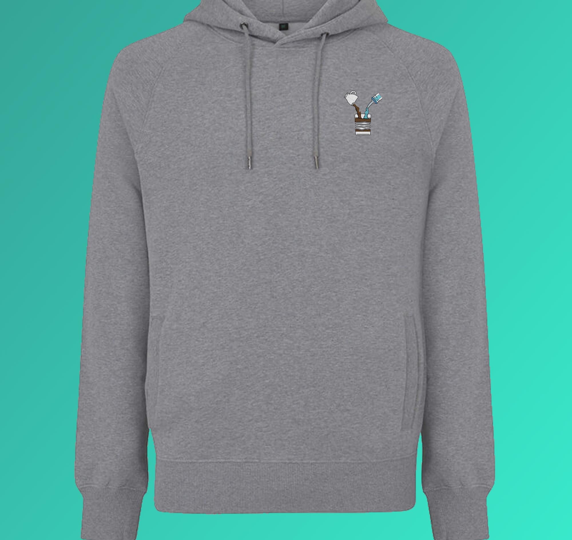 Liquid Coffee Geborduurde Organic Cotton Heren Hoodie