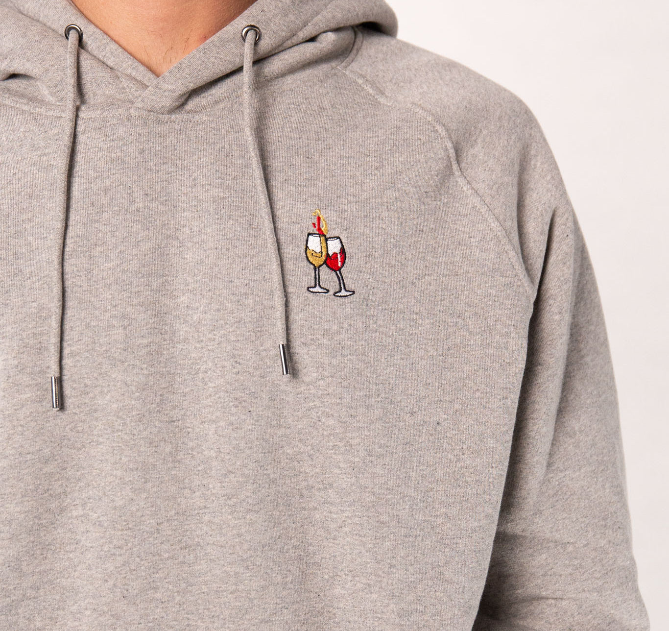 Wijn Duet | Geborduurde Biologisch Katoenen Heren Hoodie
