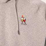 Wijn Duet | Geborduurde Biologisch Katoenen Heren Hoodie