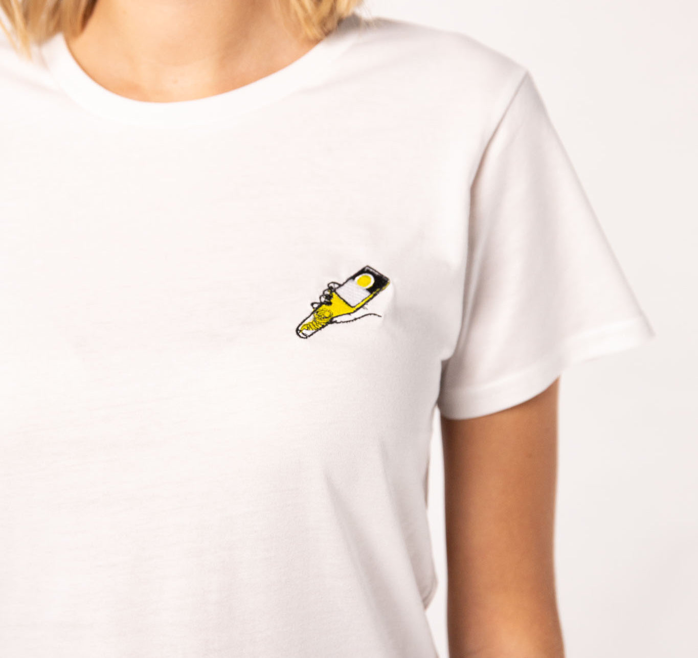 Tornado Geborduurd Organisch Katoenen Damest-shirt