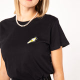 Tornado Geborduurd Organisch Katoenen Damest-shirt